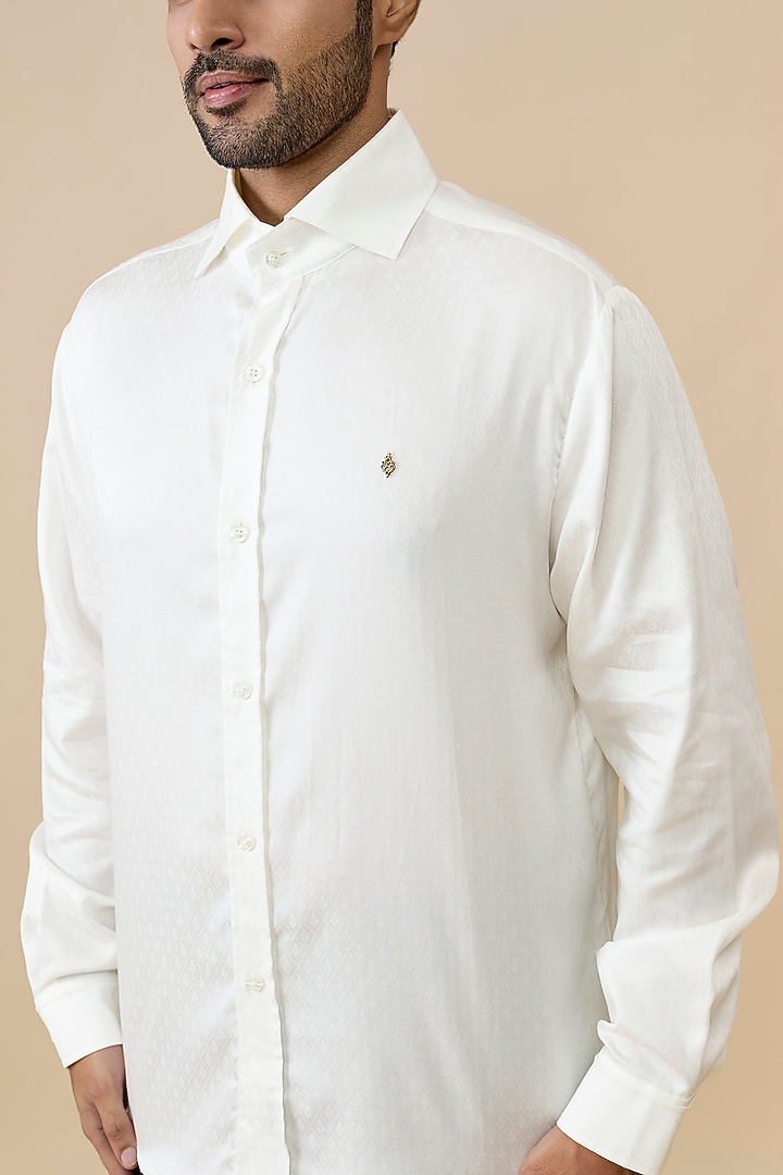 Off-White Cotton Poly Wedding Shirt by S&N by Shantnu Nikhil Men at Pernia's Pop Up Shop