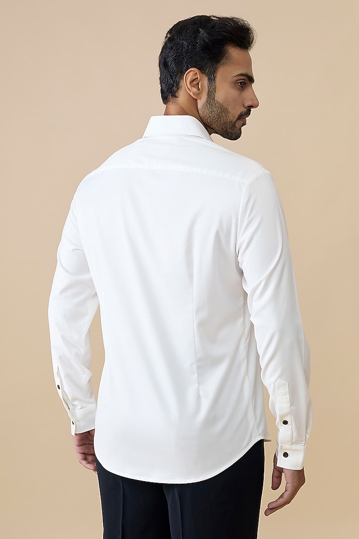 Off-White Cotton Poly Party Wear Shirt by S&N by Shantnu Nikhil Men at Pernia's Pop Up Shop
