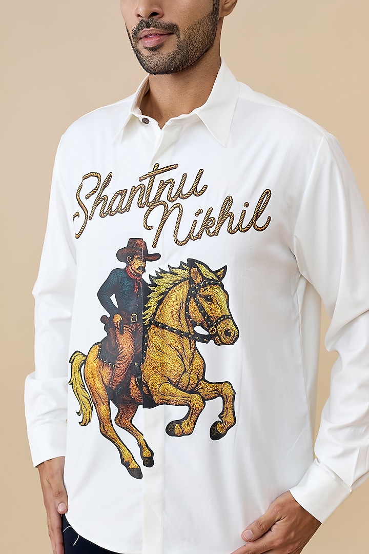 Off-White Cotton Poly Wedding Shirt by S&N by Shantnu Nikhil Men at Pernia's Pop Up Shop
