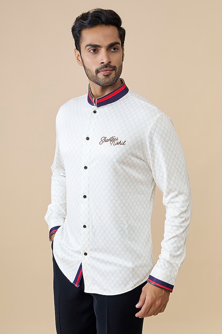 Off-White Cotton Poly Wedding Shirt by S&N by Shantnu Nikhil Men at Pernia's Pop Up Shop