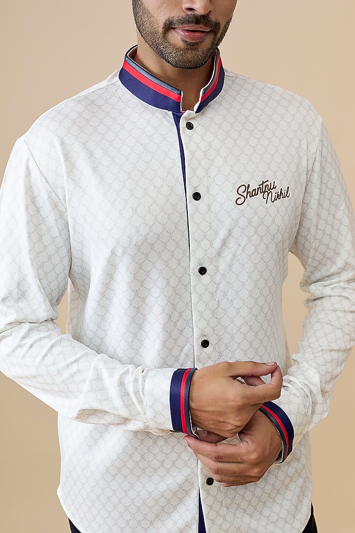 Off-White Cotton Poly Wedding Shirt by S&N by Shantnu Nikhil Men at Pernia's Pop Up Shop