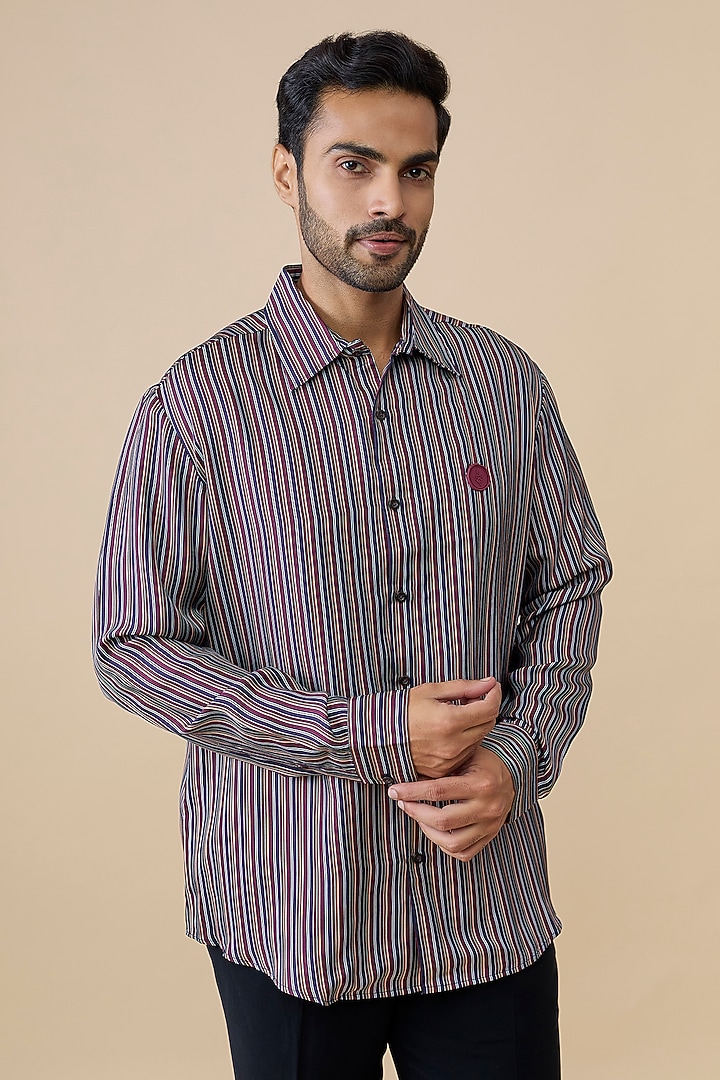 Multi-Colored Cotton Poly Wedding Shirt by S&N by Shantnu Nikhil Men at Pernia's Pop Up Shop