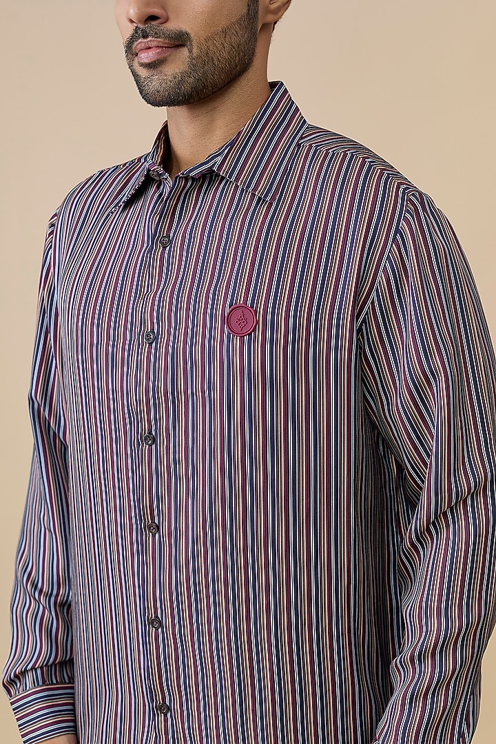 Multi-Colored Cotton Poly Wedding Shirt by S&N by Shantnu Nikhil Men at Pernia's Pop Up Shop