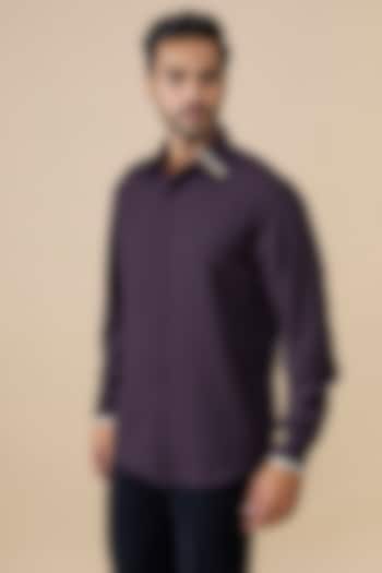 Purple Cotton Poly Party Wear Shirt by S&N by Shantnu Nikhil Men at Pernia's Pop Up Shop