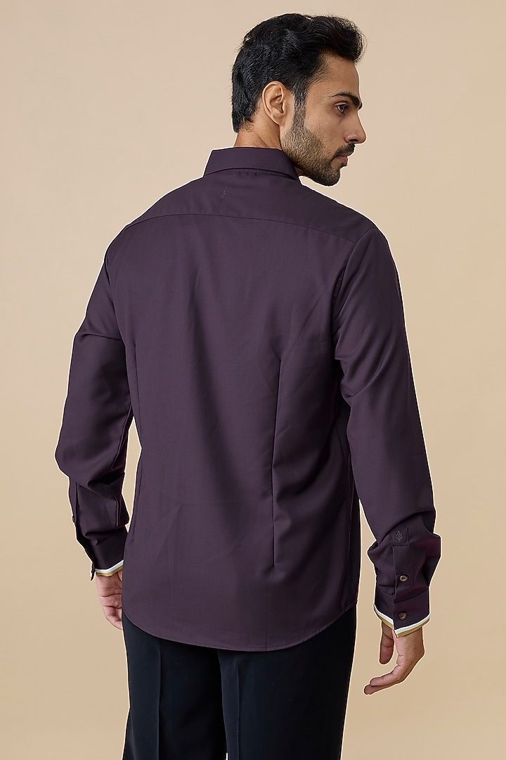 Purple Cotton Poly Party Wear Shirt by S&N by Shantnu Nikhil Men at Pernia's Pop Up Shop