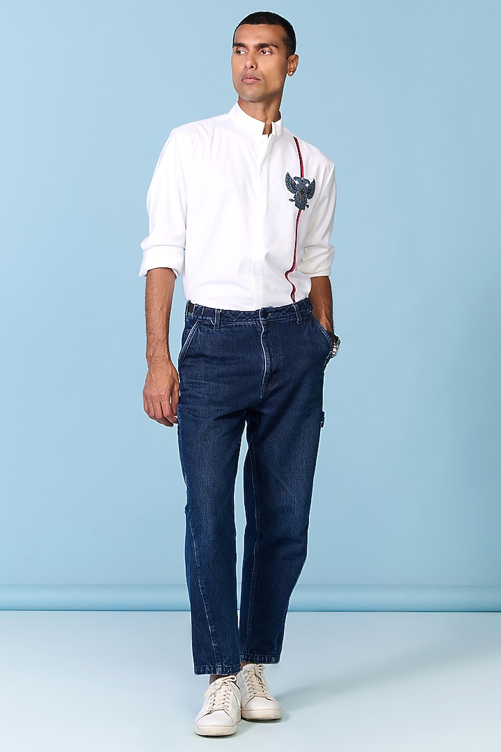Off-White Terylene Wedding Shirt by S&N by Shantnu Nikhil Men at Pernia's Pop Up Shop