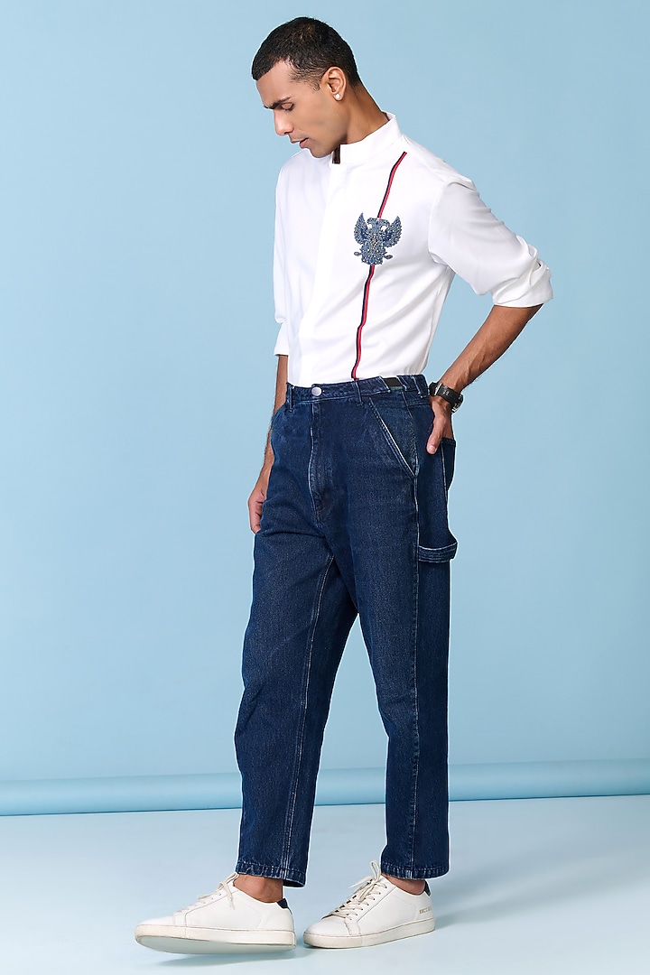 Off-White Terylene Wedding Shirt by S&N by Shantnu Nikhil Men at Pernia's Pop Up Shop