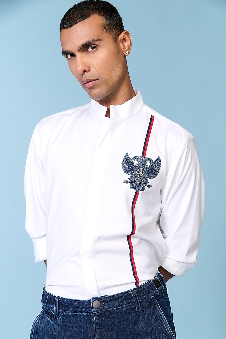 Off-White Terylene Wedding Shirt by S&N by Shantnu Nikhil Men at Pernia's Pop Up Shop