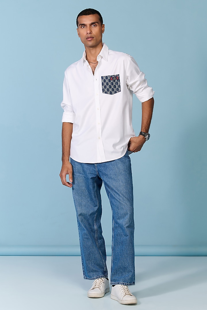 Off-White Terylene Wedding Shirt by S&N by Shantnu Nikhil Men at Pernia's Pop Up Shop
