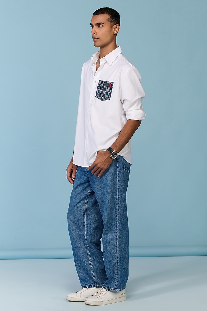 Off-White Terylene Wedding Shirt by S&N by Shantnu Nikhil Men at Pernia's Pop Up Shop