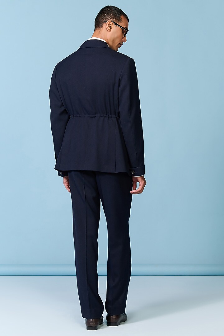 Navy Poly Blend Viscose Lycra Utility Jacket by S&N by Shantnu Nikhil Men at Pernia's Pop Up Shop
