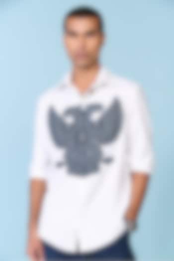 Off-White Tencel Rayon Spandex Embroidered Wedding Shirt by S&N by Shantnu Nikhil Men at Pernia's Pop Up Shop