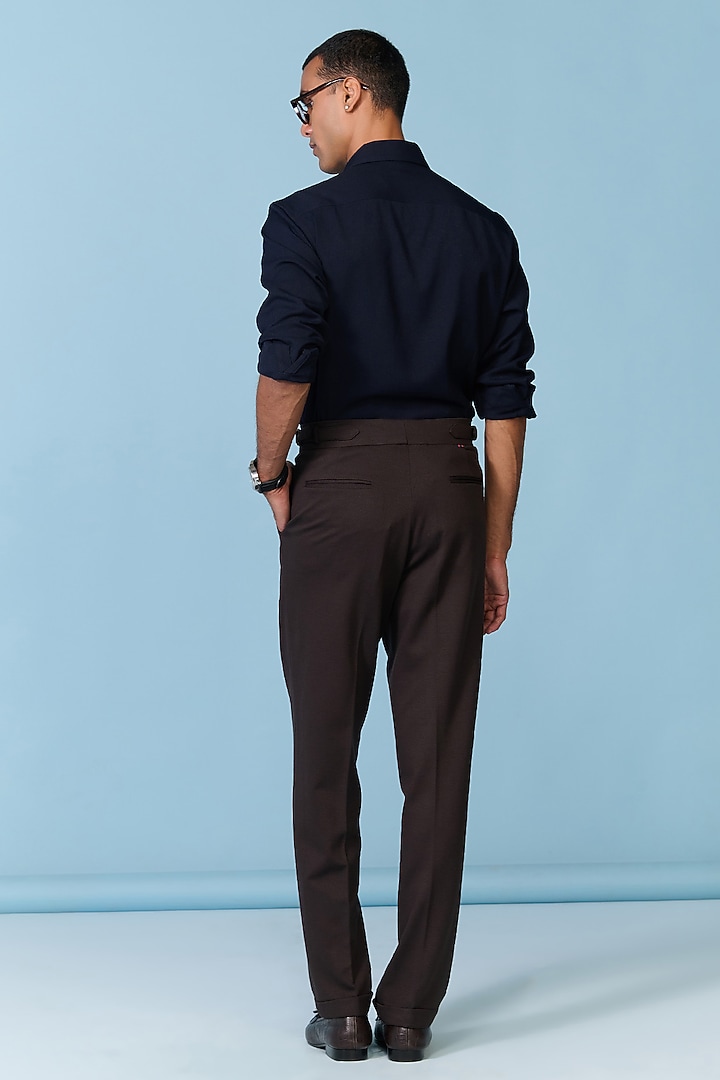 Navy Terylene Viscose Lycra Wedding Shirt by S&N by Shantnu Nikhil Men at Pernia's Pop Up Shop