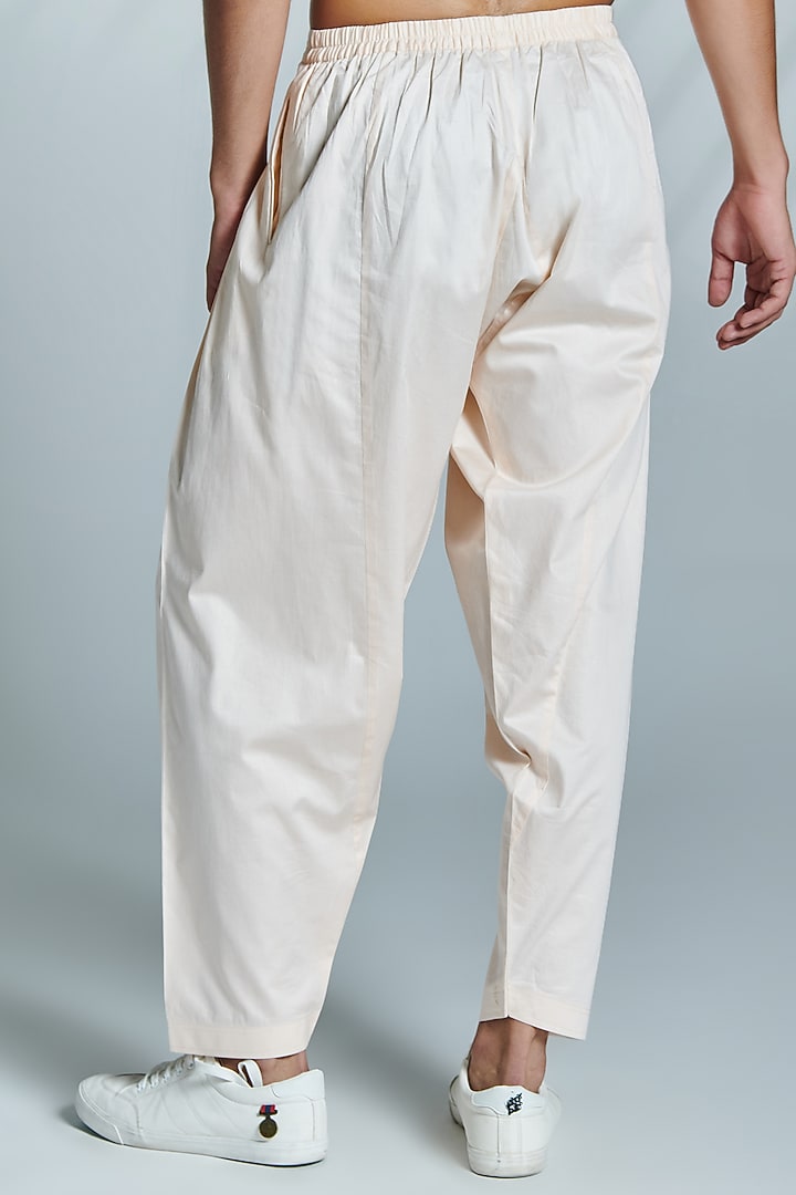 Pastel Pink Cotton Pleated Trousers by S&N by Shantnu Nikhil Men at Pernia's Pop Up Shop