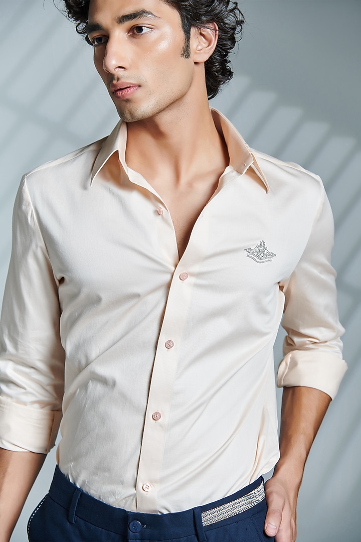 Pastel Pink Cotton Party Wear Shirt by S&N by Shantnu Nikhil Men at Pernia's Pop Up Shop