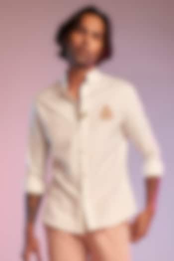 Off-White Terylene Party Wear Shirt by S&N by Shantnu Nikhil Men at Pernia's Pop Up Shop