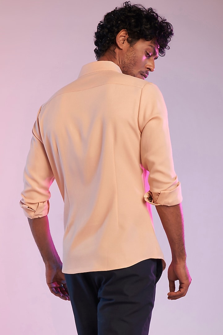 Pastel Pink Poly Blend Party Wear Shirt by S&N by Shantnu Nikhil Men at Pernia's Pop Up Shop