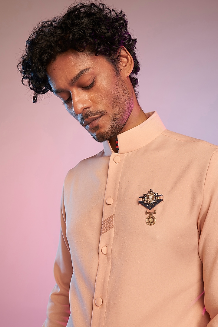 Pastel Pink Poly Blend Party Wear Shirt by S&N by Shantnu Nikhil Men at Pernia's Pop Up Shop