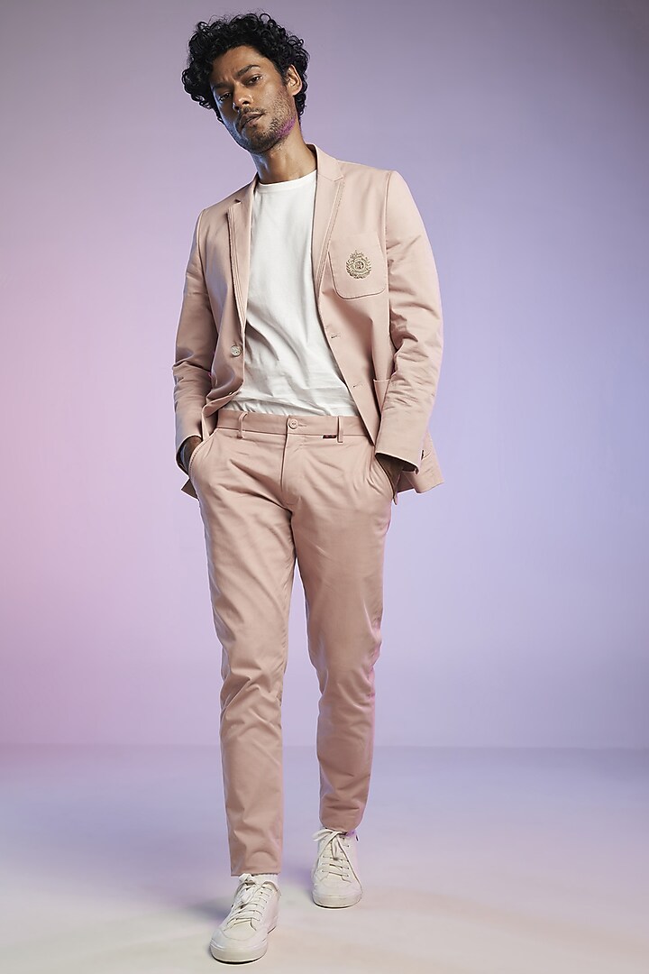 Pastel Pink Cotton Jacket by S&N by Shantnu Nikhil Men at Pernia's Pop Up Shop