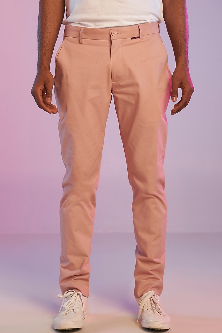 Pastel Pink Cotton Trousers by S&N by Shantnu Nikhil Men at Pernia's Pop Up Shop