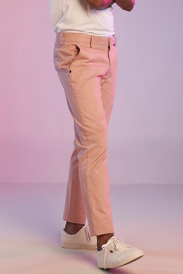 Pastel Pink Cotton Trousers by S&N by Shantnu Nikhil Men at Pernia's Pop Up Shop