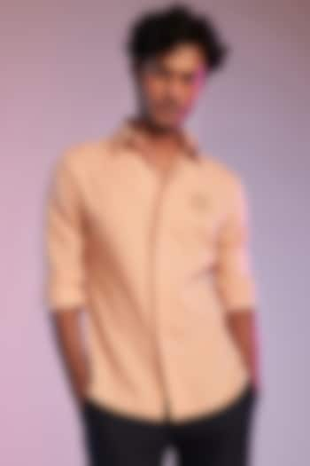 Pastel Pink Poly Blend Shirt by S&N by Shantnu Nikhil Men