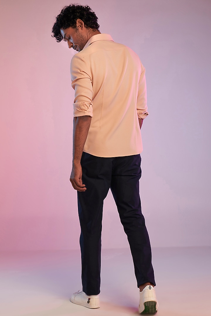 Pastel Pink Poly Blend Party Wear Shirt by S&N by Shantnu Nikhil Men at Pernia's Pop Up Shop