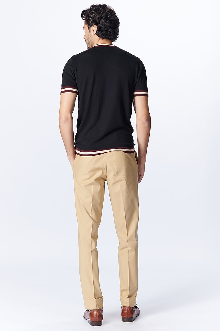 Black Recycled Nylon Knit T-Shirt by S&N by Shantnu Nikhil Men at Pernia's Pop Up Shop