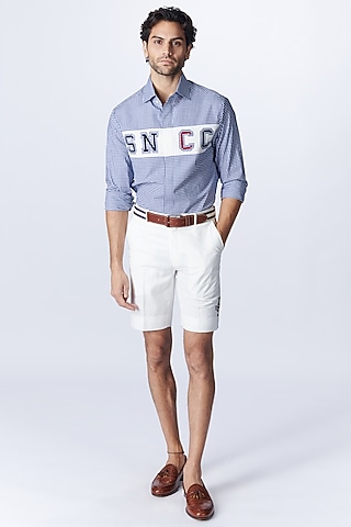 Blue Cotton Striped Shirt by S&N by Shantnu Nikhil Men