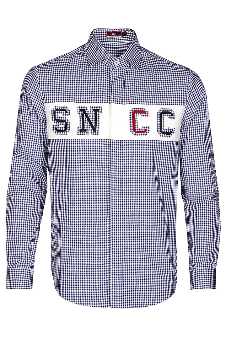 Blue Cotton Striped Wedding Shirt by S&N by Shantnu Nikhil Men at Pernia's Pop Up Shop
