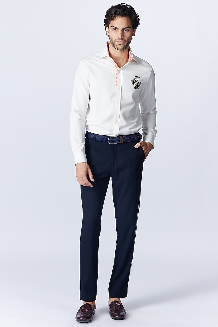 White Suiting Fabric Wedding Shirt by S&N by Shantnu Nikhil Men at Pernia's Pop Up Shop