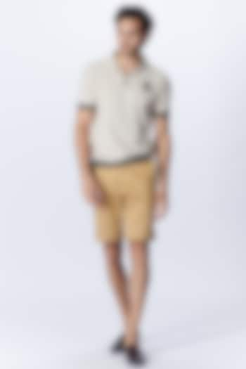 Beige Recycled Nylon Knit T-Shirt by S&N by Shantnu Nikhil Men