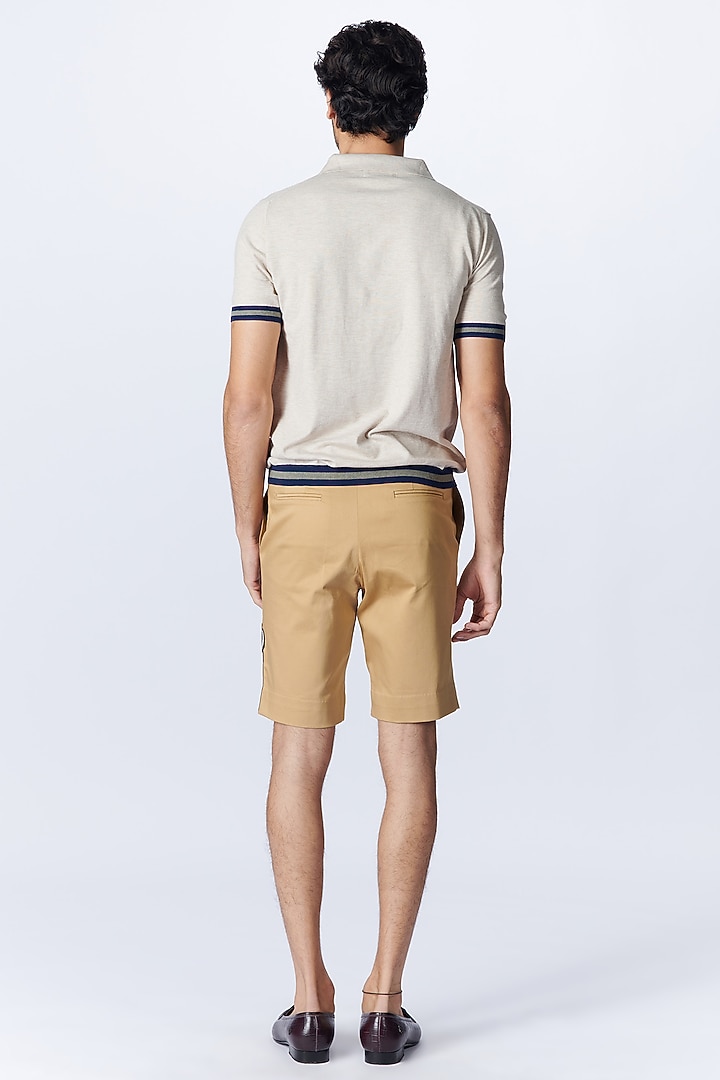 Beige Recycled Nylon Knit T-Shirt by S&N by Shantnu Nikhil Men at Pernia's Pop Up Shop