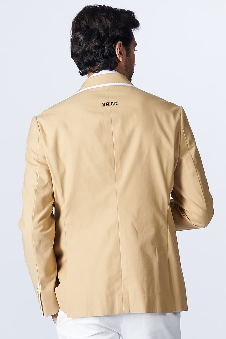 Beige Stretch Poplin Jacket by S&N by Shantnu Nikhil Men at Pernia's Pop Up Shop