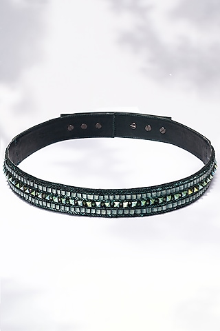Emerald Leather Belt by S&N by Shantnu Nikhil Men