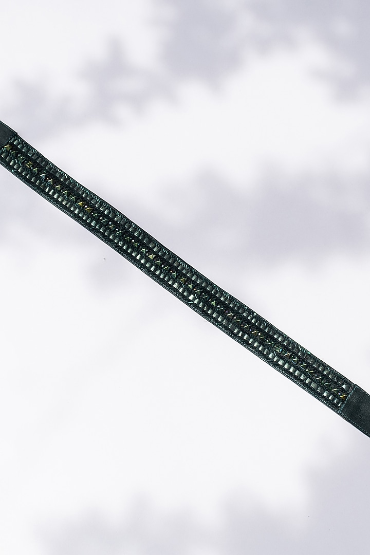 Emerald Leather Belt by S&N by Shantnu Nikhil Men at Pernia's Pop Up Shop