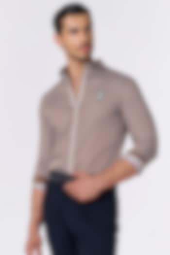 Brown Cotton Striped Shirt by S&N by Shantnu Nikhil Men