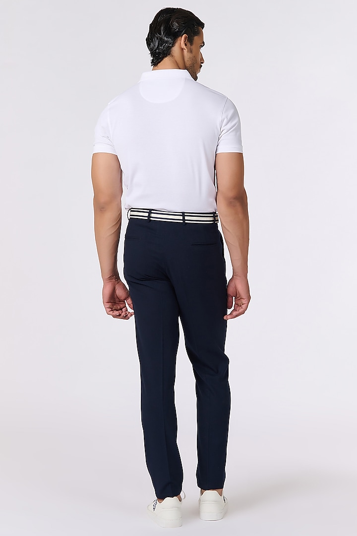 White Giza Cotton Polo T-Shirt by S&N by Shantnu Nikhil Men at Pernia's Pop Up Shop
