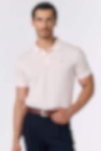 Light Pink Giza Cotton Polo T-Shirt by S&N by Shantnu Nikhil Men