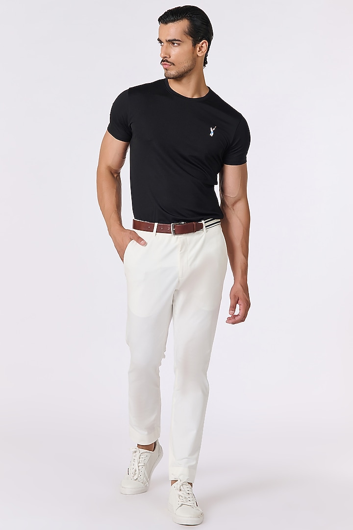 Black Viscose Nylon Spandex T-Shirt by S&N by Shantnu Nikhil Men at Pernia's Pop Up Shop