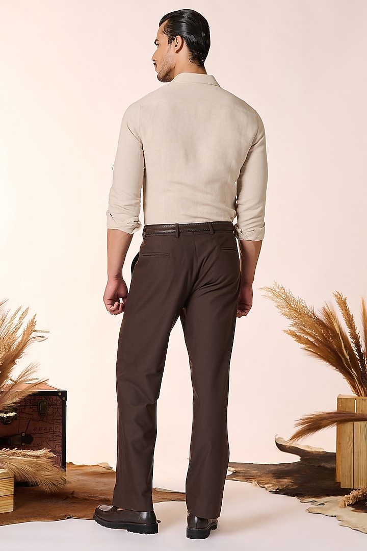Ecru Rayon & Linen Wedding Shirt by S&N by Shantnu Nikhil Men at Pernia's Pop Up Shop