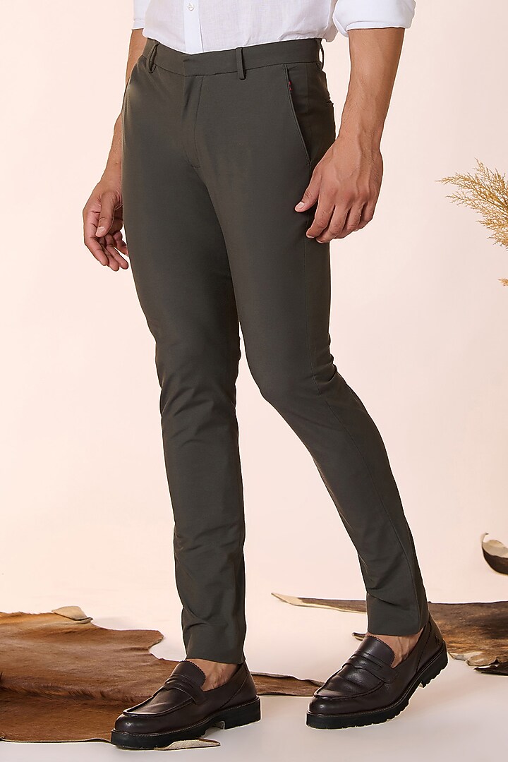 Olive Cotton & Nylon Trousers by S&N by Shantnu Nikhil Men at Pernia's Pop Up Shop