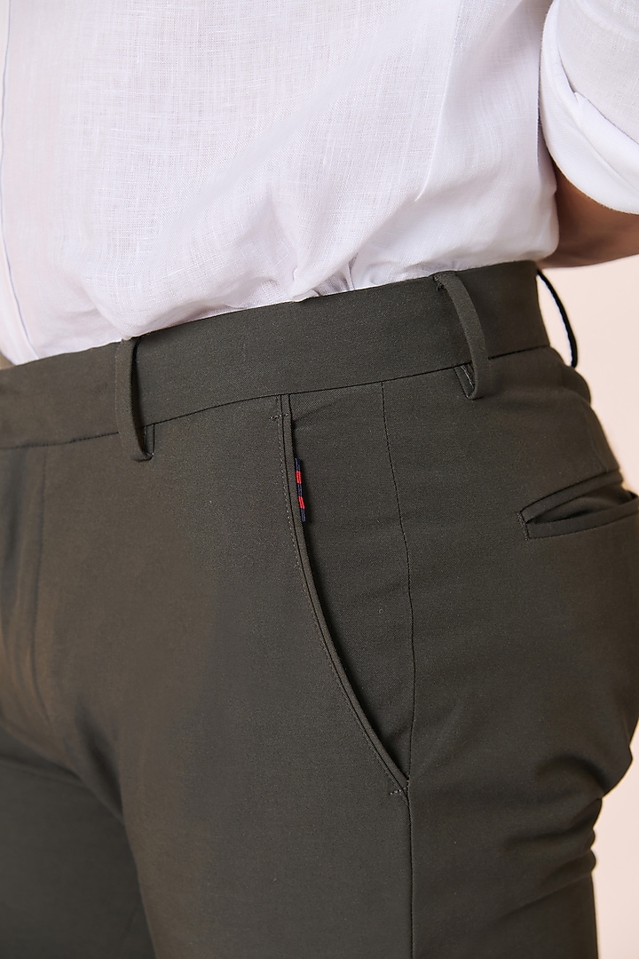 Olive Cotton & Nylon Trousers by S&N by Shantnu Nikhil Men at Pernia's Pop Up Shop