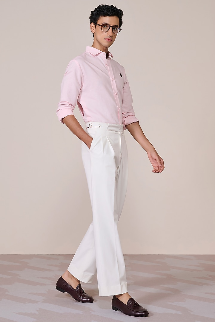 Pink Cotton Linen Blend Party Wear Shirt by S&N by Shantnu Nikhil Men at Pernia's Pop Up Shop