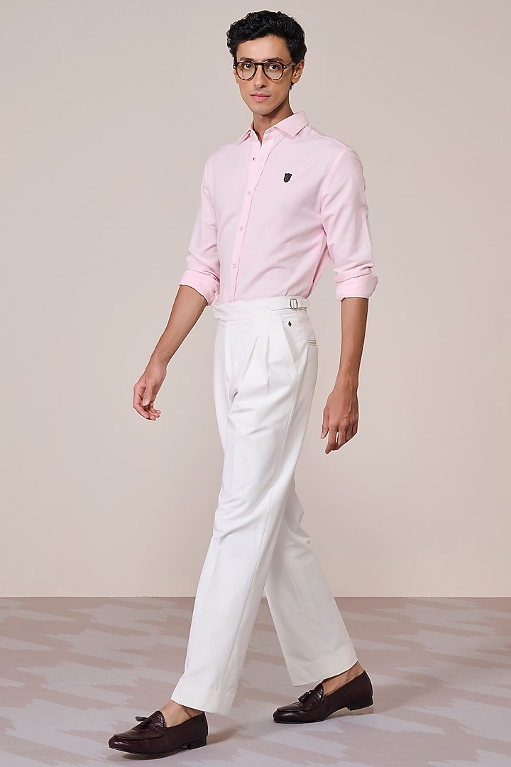 Pink Cotton Linen Blend Party Wear Shirt by S&N by Shantnu Nikhil Men at Pernia's Pop Up Shop