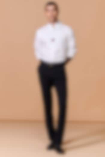 Black Poly Blend Viscose Lycra Trousers by S&N by Shantnu Nikhil Men at Pernia's Pop Up Shop