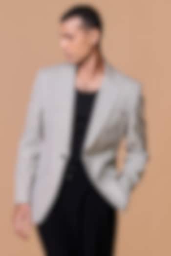 Grey Cotton Poly Blend Blazer by S&N by Shantnu Nikhil Men at Pernia's Pop Up Shop