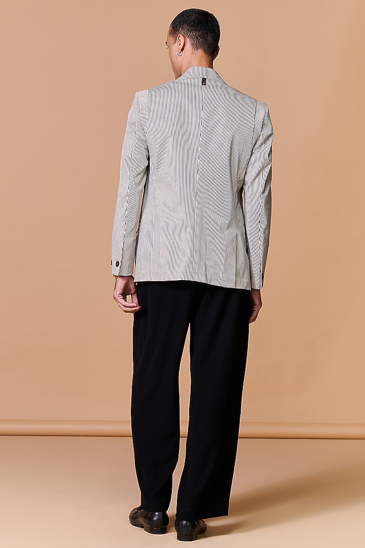 Grey Cotton Poly Blend Blazer by S&N by Shantnu Nikhil Men at Pernia's Pop Up Shop