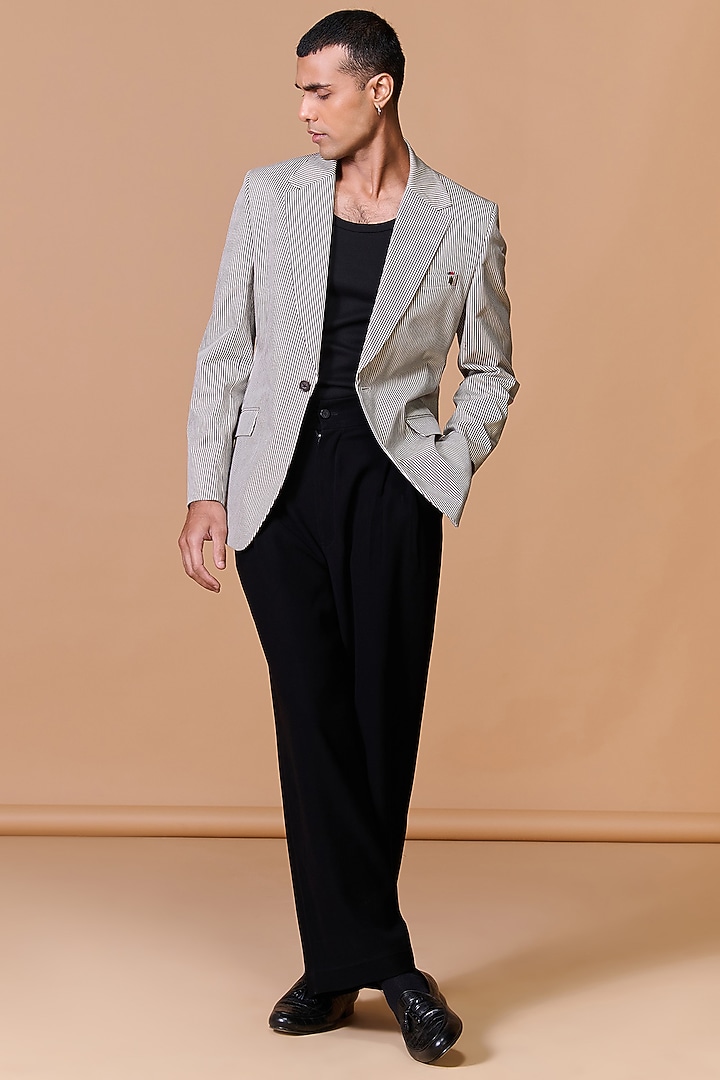 Grey Cotton Poly Blend Blazer by S&N by Shantnu Nikhil Men at Pernia's Pop Up Shop