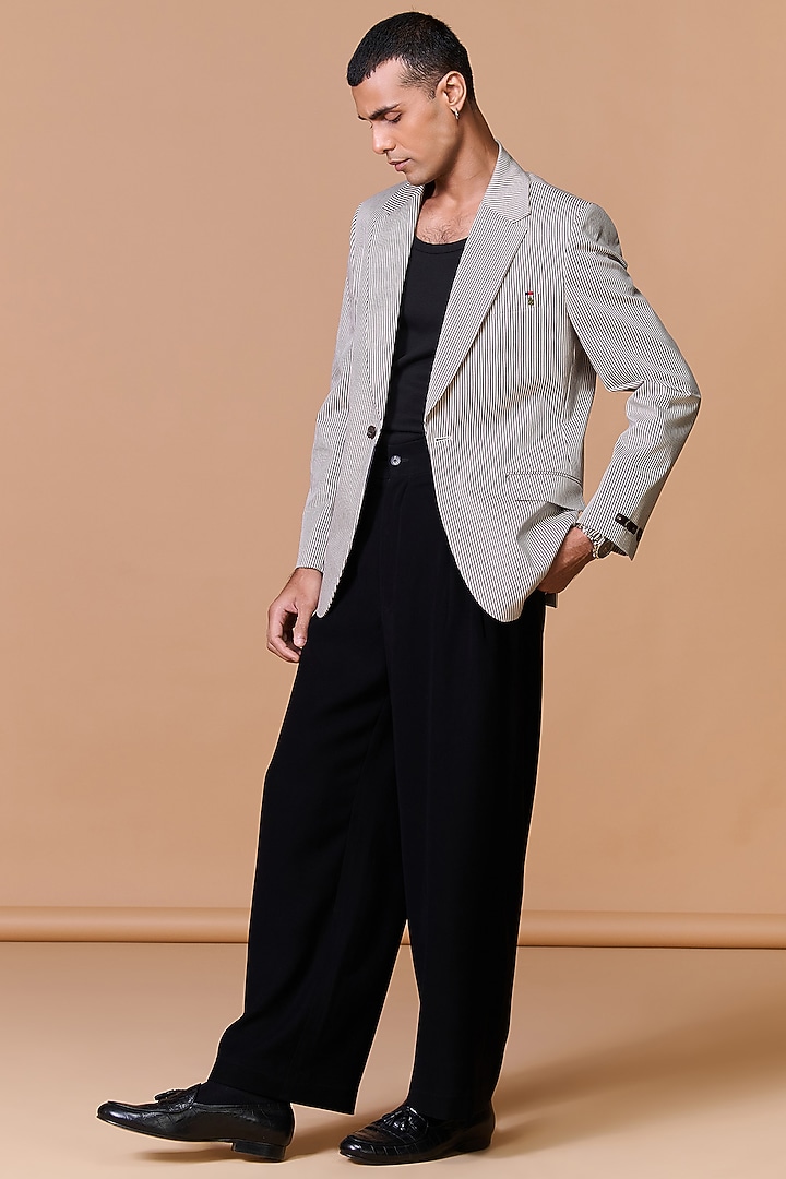Grey Cotton Poly Blend Blazer by S&N by Shantnu Nikhil Men at Pernia's Pop Up Shop